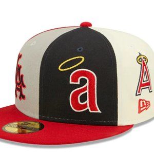 Los Angeles 59FIFTY Angels Logo Pinwheel Fitted Hat 8